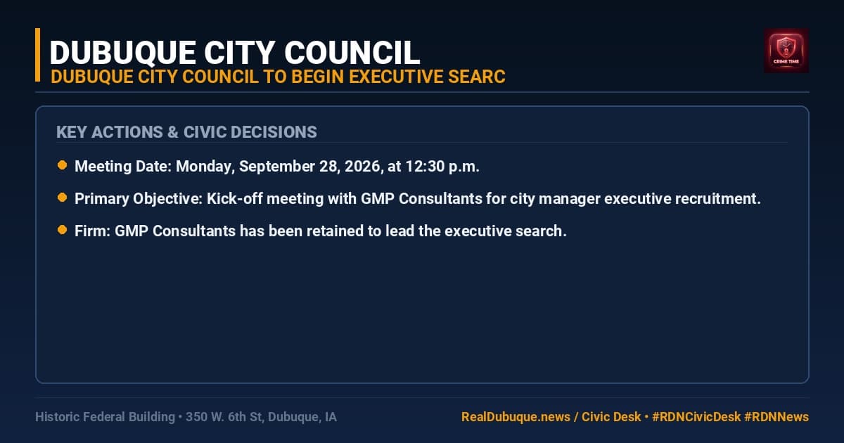 Dubuque City Council to Begin Executive Search for New City Manager