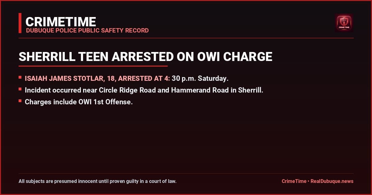 Sherrill Teen Arrested on OWI Charge