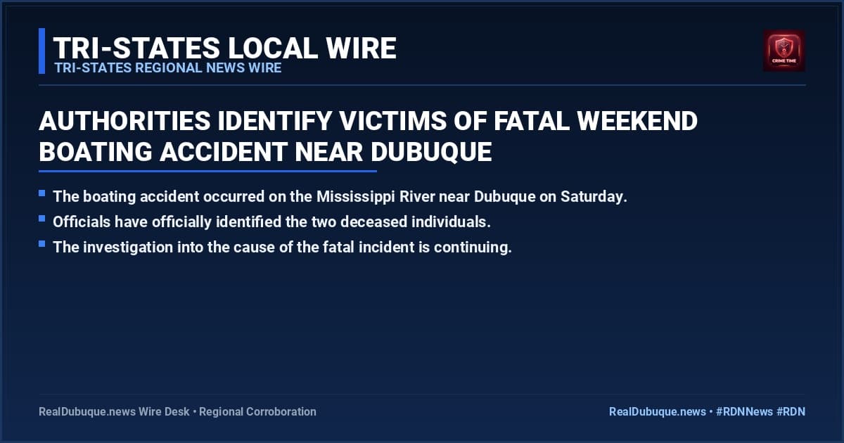 Authorities identify victims of fatal weekend boating accident near Dubuque