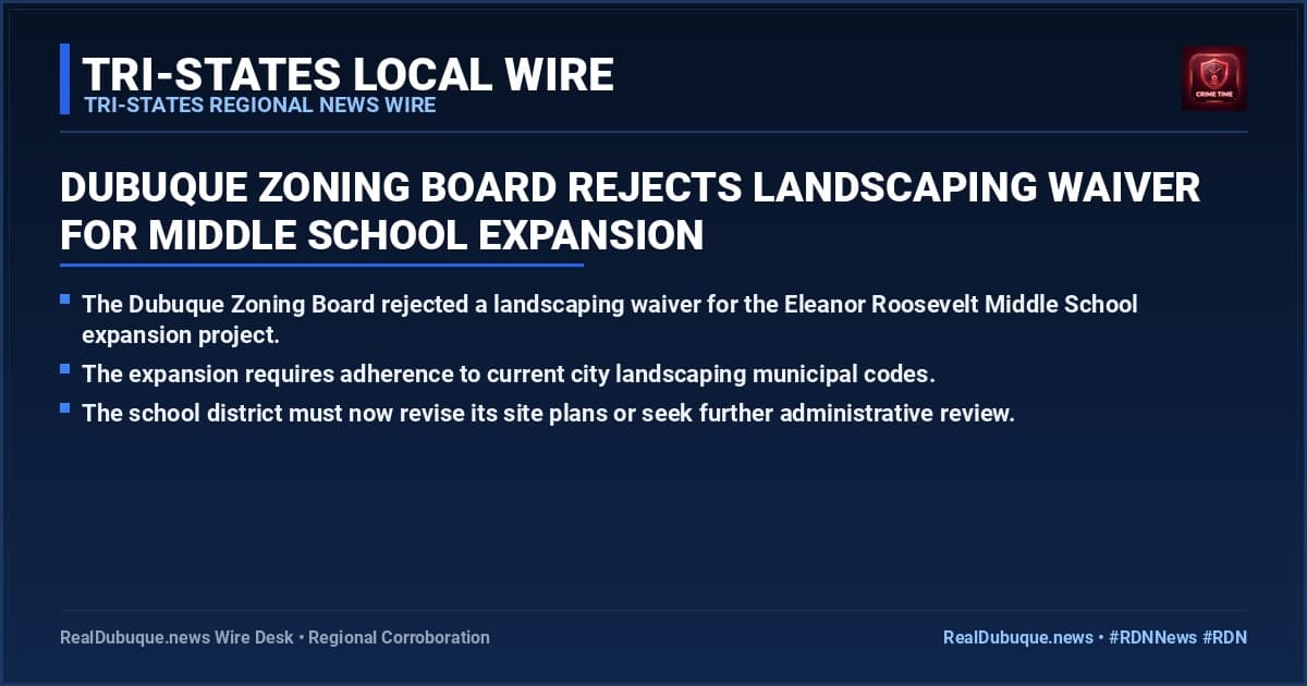 Dubuque Zoning Board Rejects Landscaping Waiver for Middle School Expansion