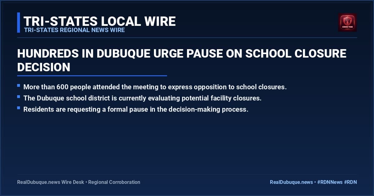 Hundreds in Dubuque urge pause on school closure decision