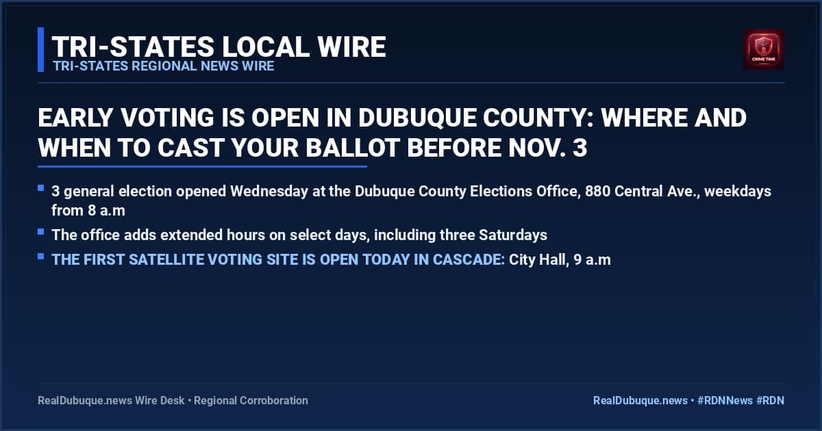 Early voting is open in Dubuque County: where and when to cast your ballot before Nov. 3