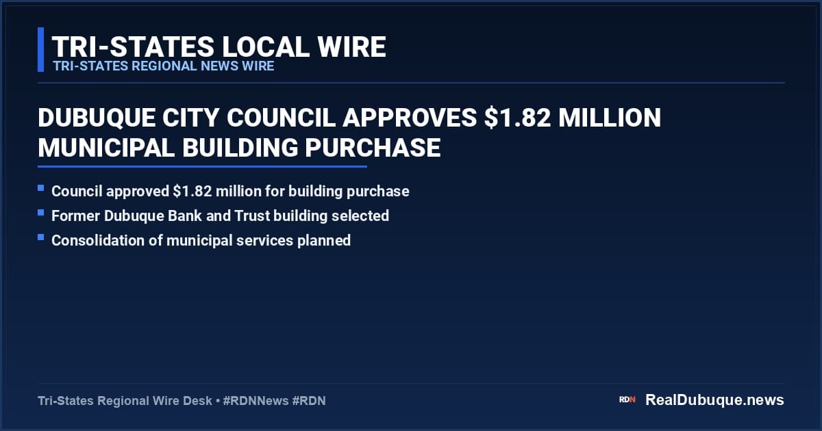 Dubuque City Council Approves $1.82 Million Municipal Building Purchase