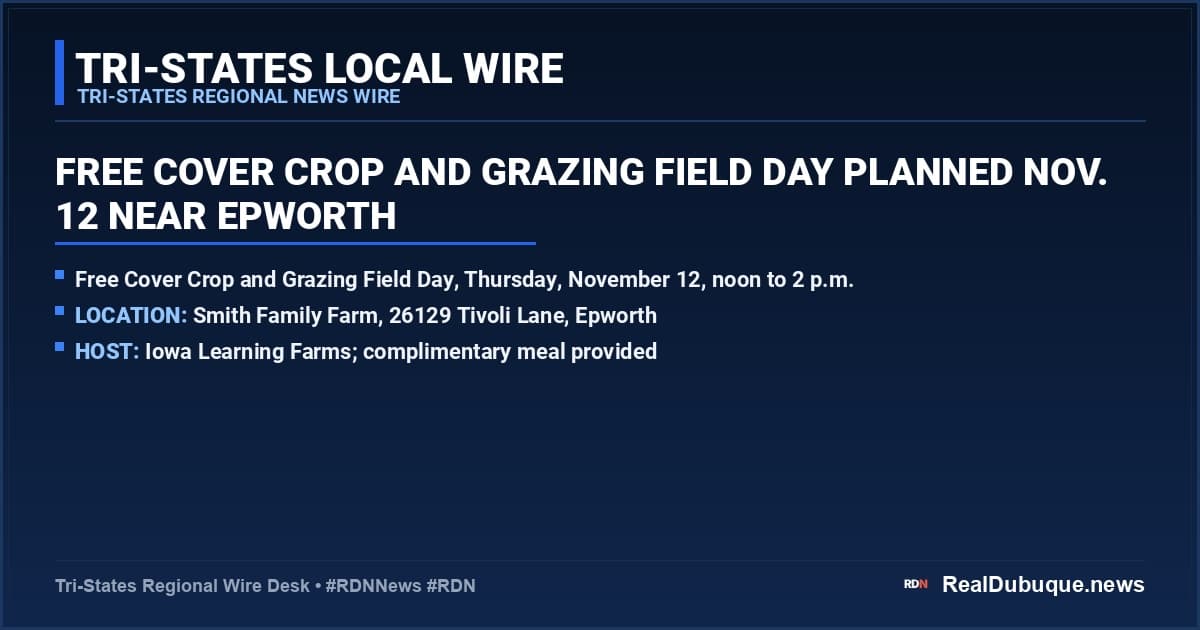 Free Cover Crop and Grazing Field Day Planned Nov. 12 Near Epworth