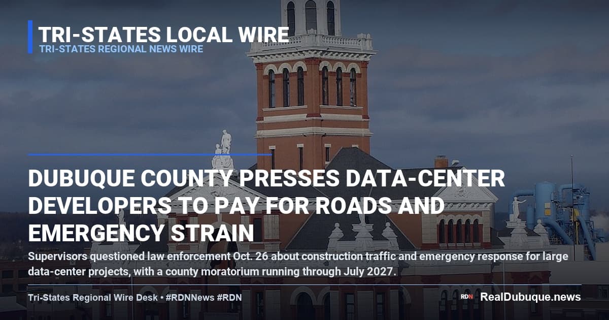 Dubuque County Presses Data-Center Developers to Pay for Roads and Emergency Strain