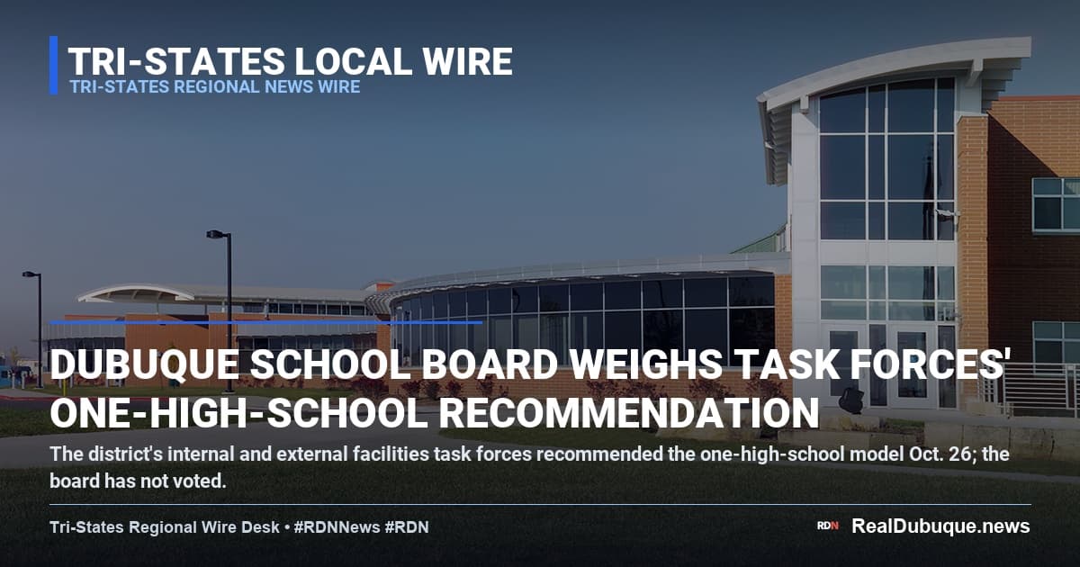 Dubuque school board weighs task forces' one-high-school recommendation