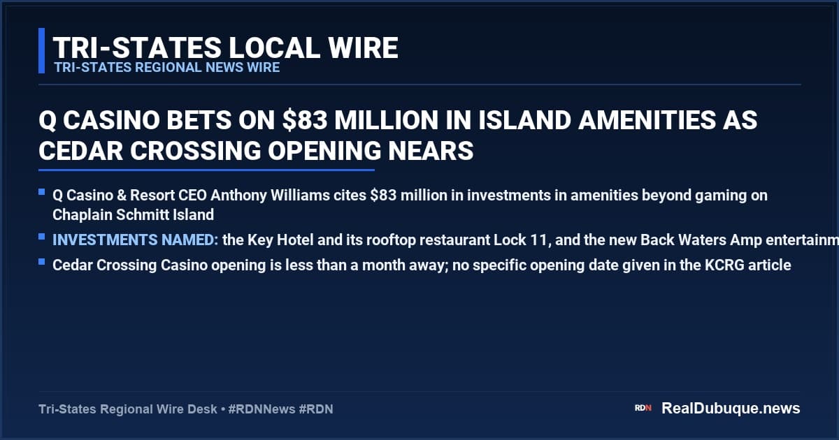 Q Casino Bets on $83 Million in Island Amenities as Cedar Crossing Opening Nears