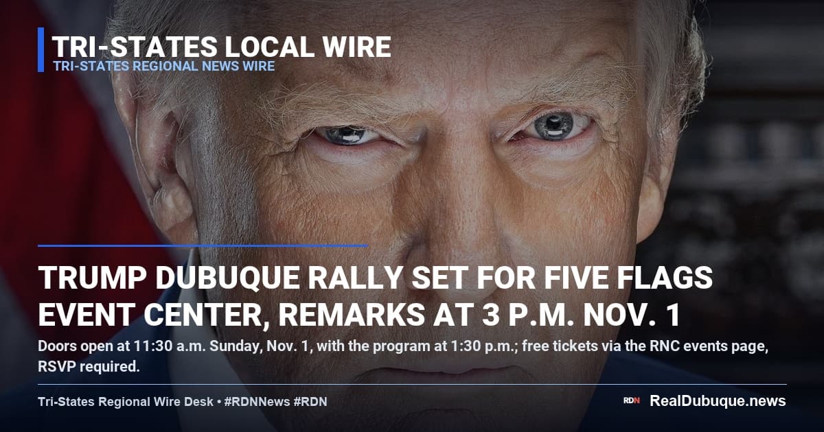 Trump Dubuque rally set for Five Flags Event Center, remarks at 3 p.m. Nov. 1