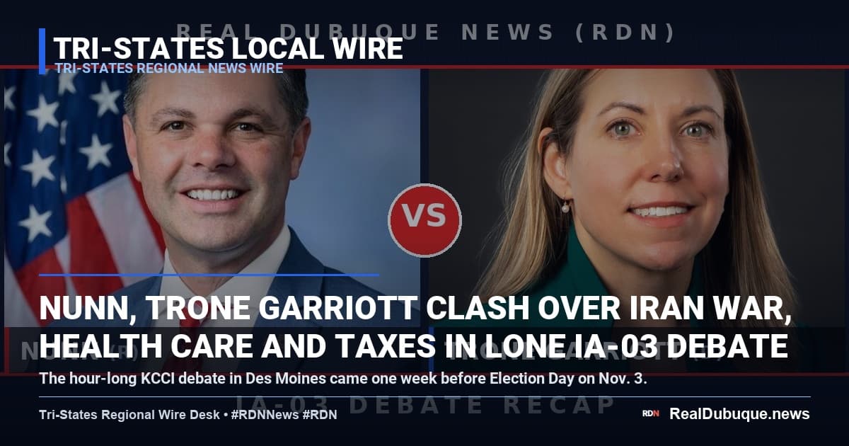 Nunn, Trone Garriott clash over Iran war, health care and taxes in lone IA-03 debate