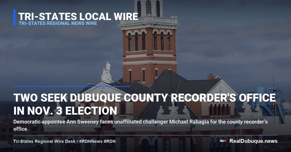 Two Seek Dubuque County Recorder's Office in Nov. 3 Election