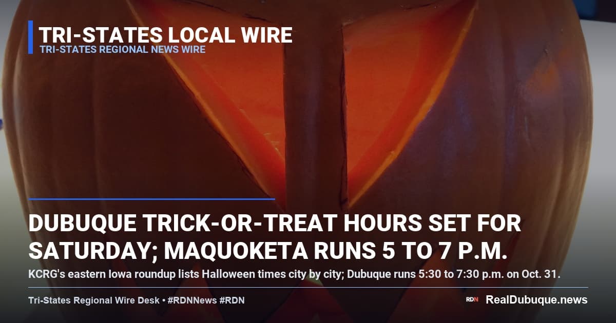 Dubuque trick-or-treat hours set for Saturday; Maquoketa runs 5 to 7 p.m.