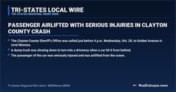 Passenger airlifted with serious injuries in Clayton County crash