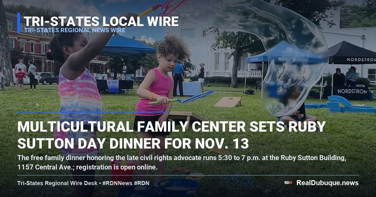 Multicultural Family Center sets Ruby Sutton Day Dinner for Nov. 13
