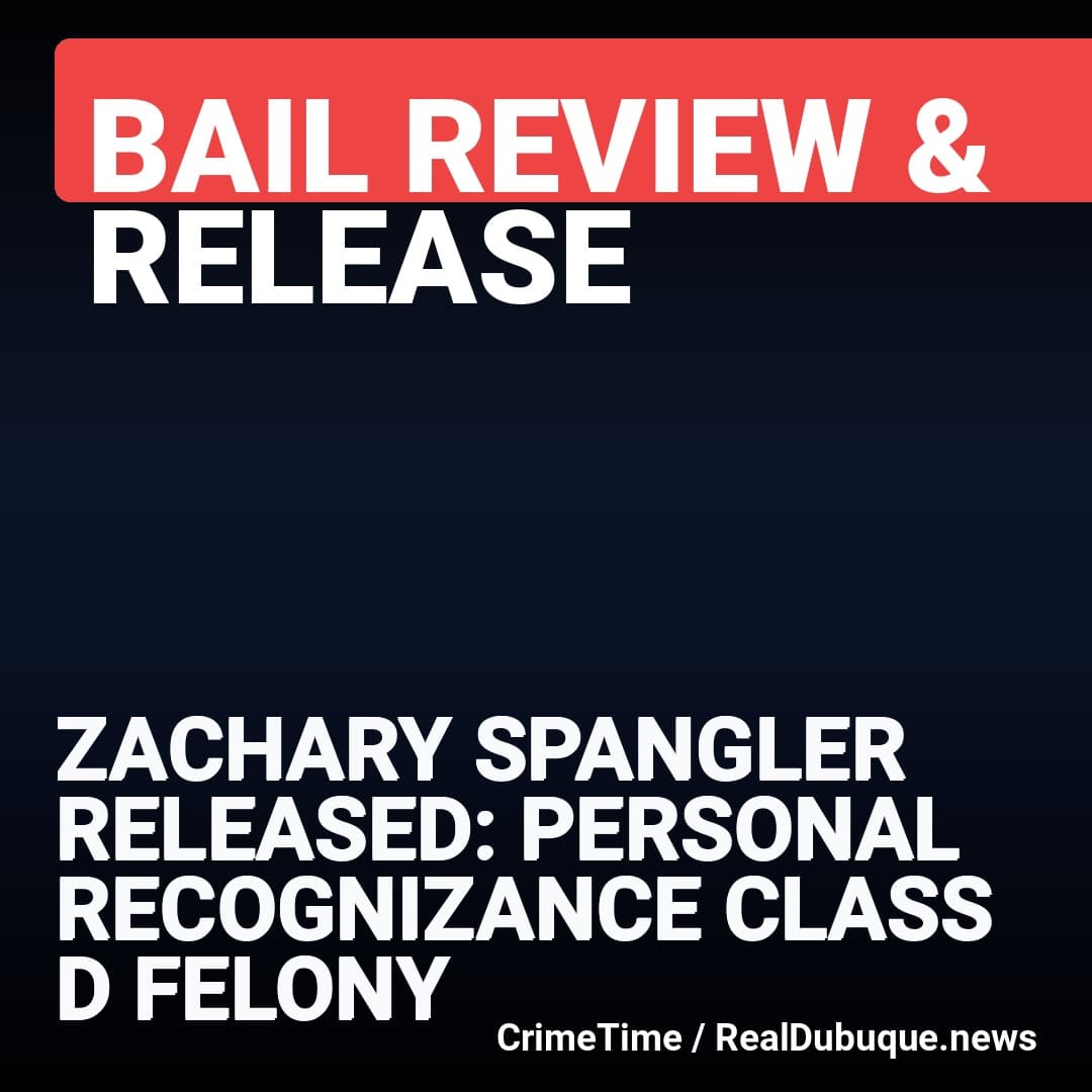 Bail Review: ZACHARY SPANGLER Released on Personal Recognizance for OWI 3RD OFFENSE