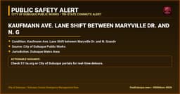 Kaufmann Ave. Lane Shift between Maryville Dr. and N. Grandview Ave.