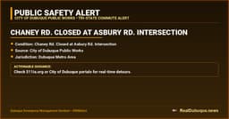 Chaney Rd. Closed at Asbury Rd. Intersection