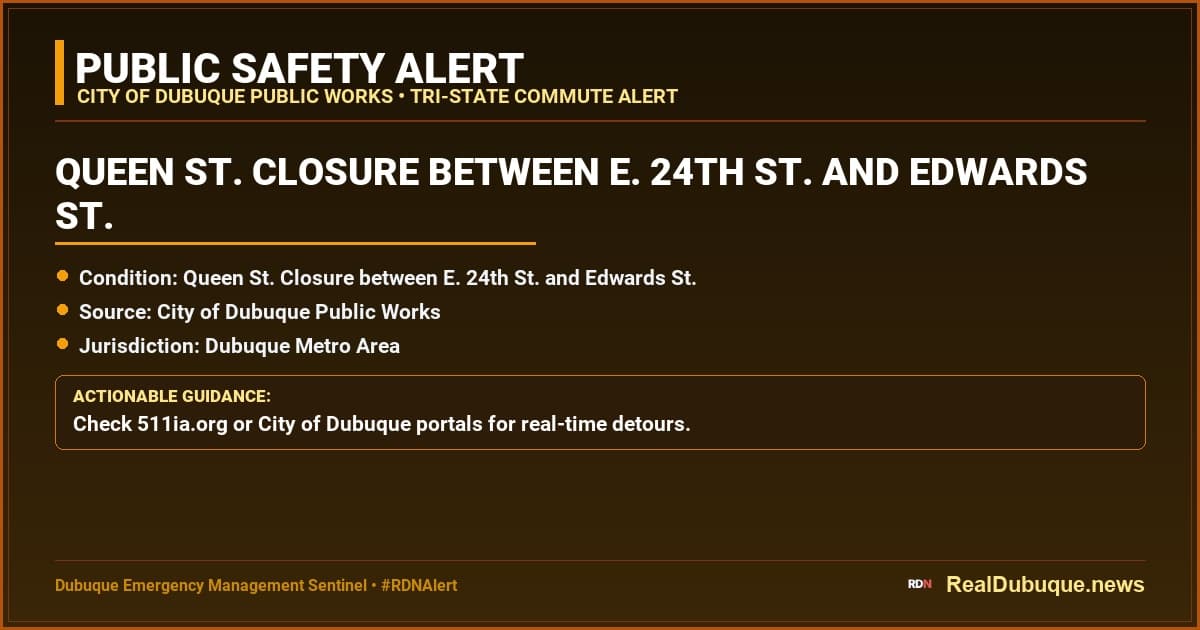 Queen St. Closure between E. 24th St. and Edwards St.