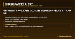 University Ave. Lane Closure between Spruce St. and Hill St.