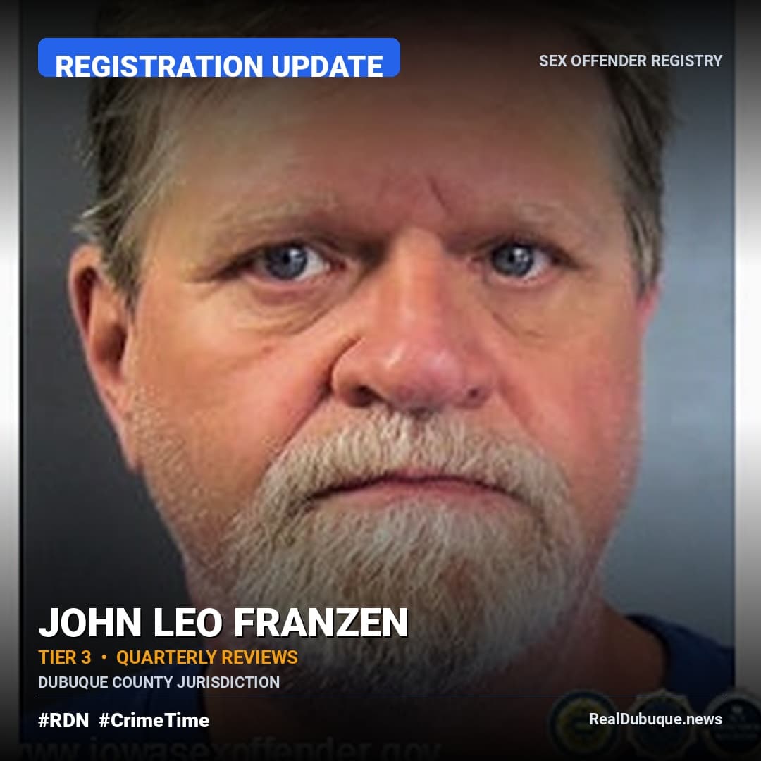 Sex Offender Registry: JOHN FRANZEN (Registration Update)