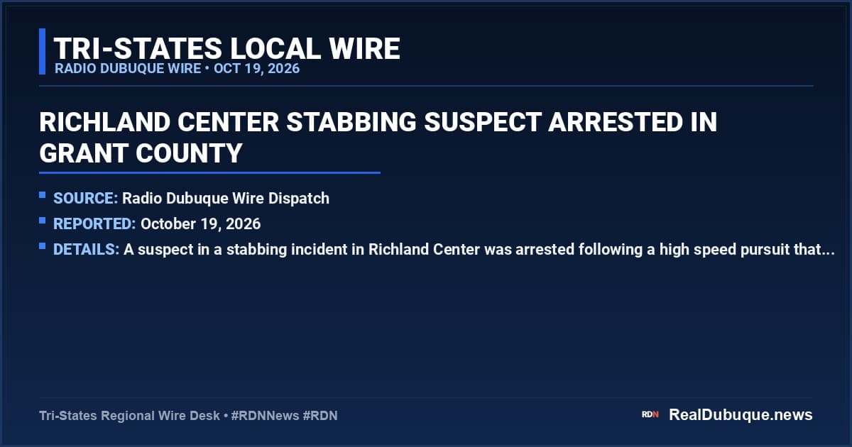 Richland Center Stabbing Suspect Arrested In Grant County