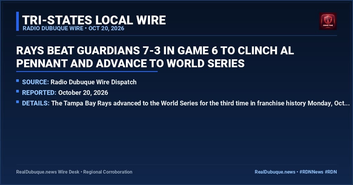 Rays beat Guardians 7-3 in Game 6 to clinch AL pennant and advance to World Series