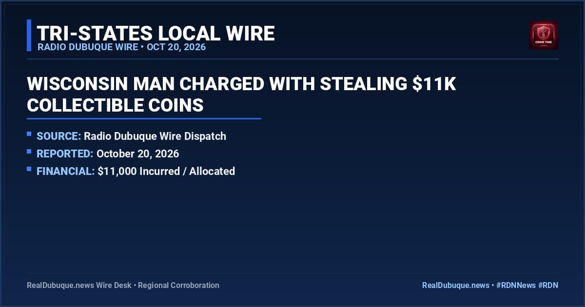 Wisconsin Man Charged With Stealing $11K Collectible Coins