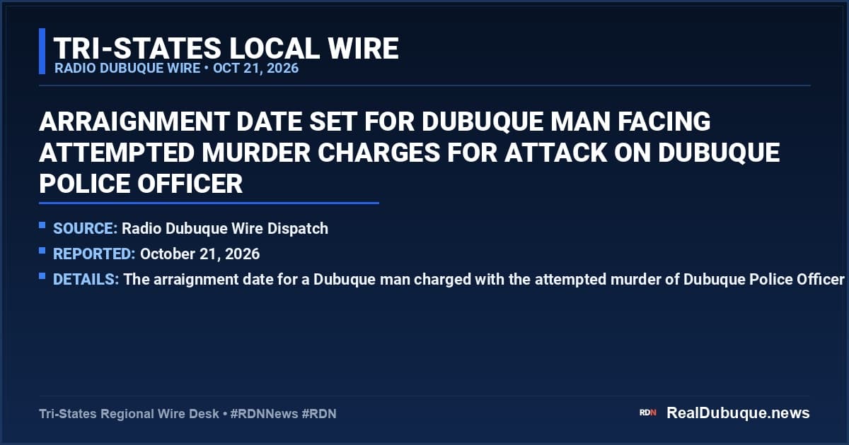 Arraignment Date Set For Dubuque Man Facing Attempted Murder Charges For Attack On Dubuque Police Officer