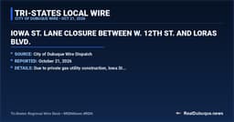 Iowa St. Lane Closure between W. 12th St. and Loras Blvd.