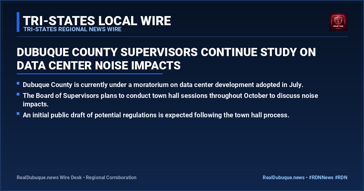 Dubuque County Supervisors Continue Study on Data Center Noise Impacts