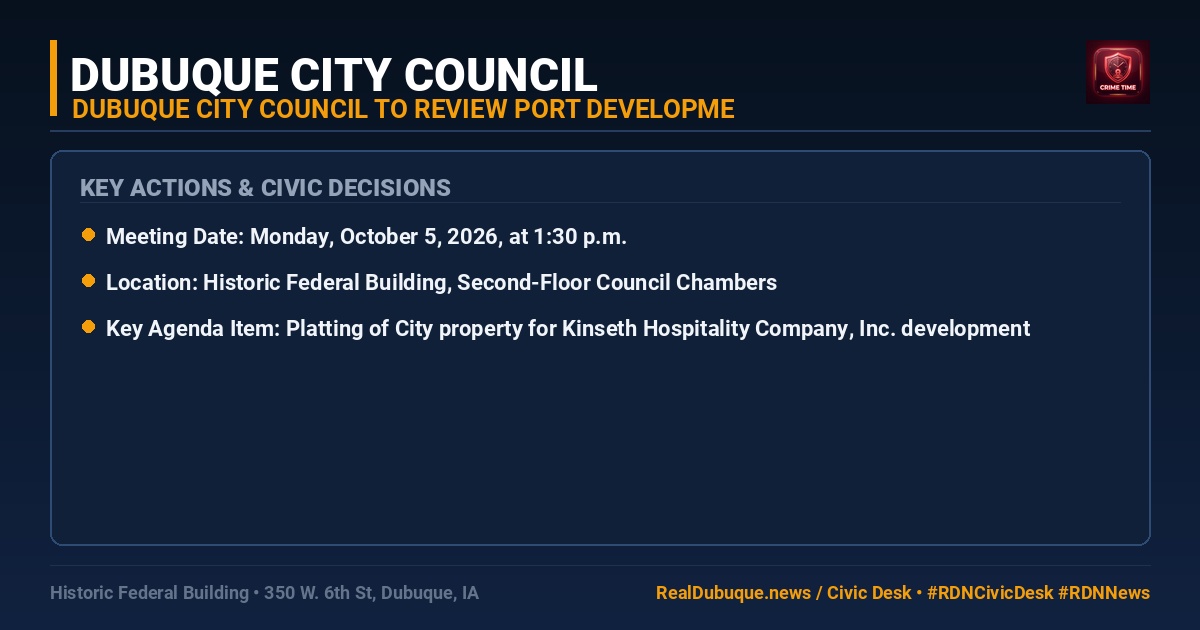 Dubuque City Council to Review Port Development Agreement and Infrastructure Stabilization