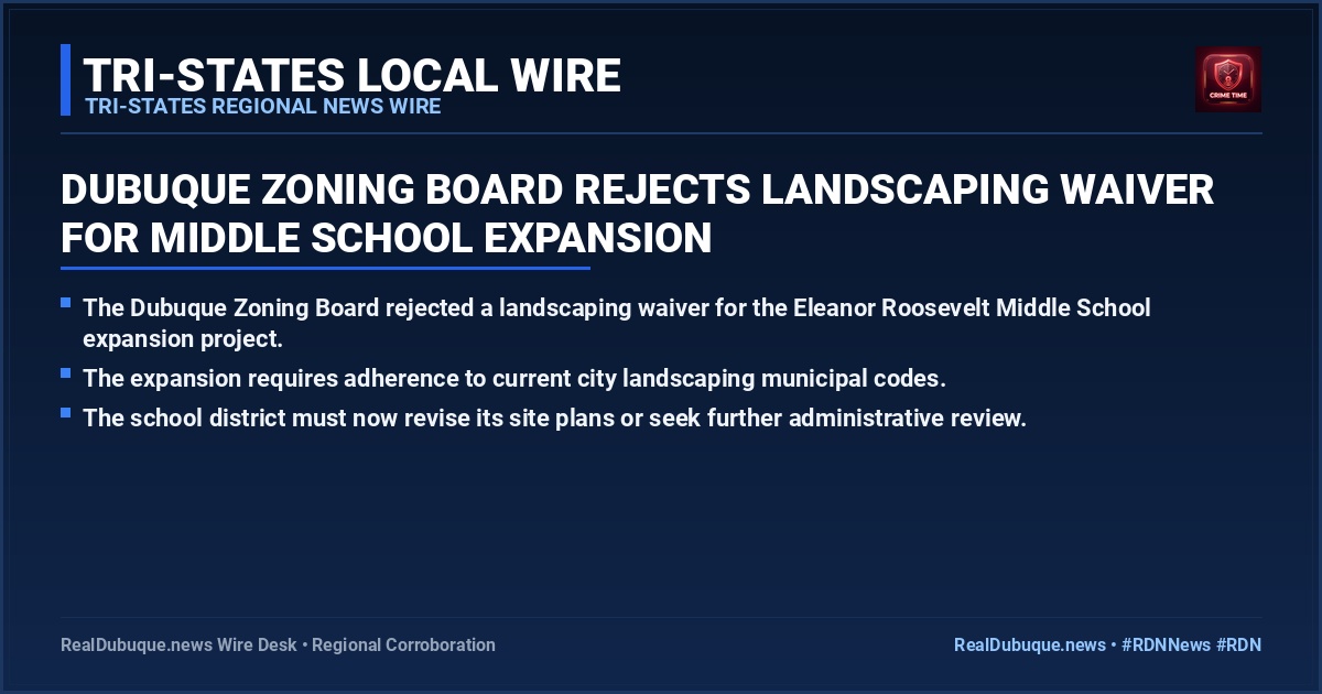 Dubuque Zoning Board Rejects Landscaping Waiver for Middle School Expansion