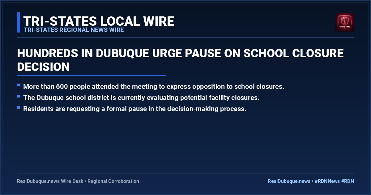 Hundreds in Dubuque urge pause on school closure decision