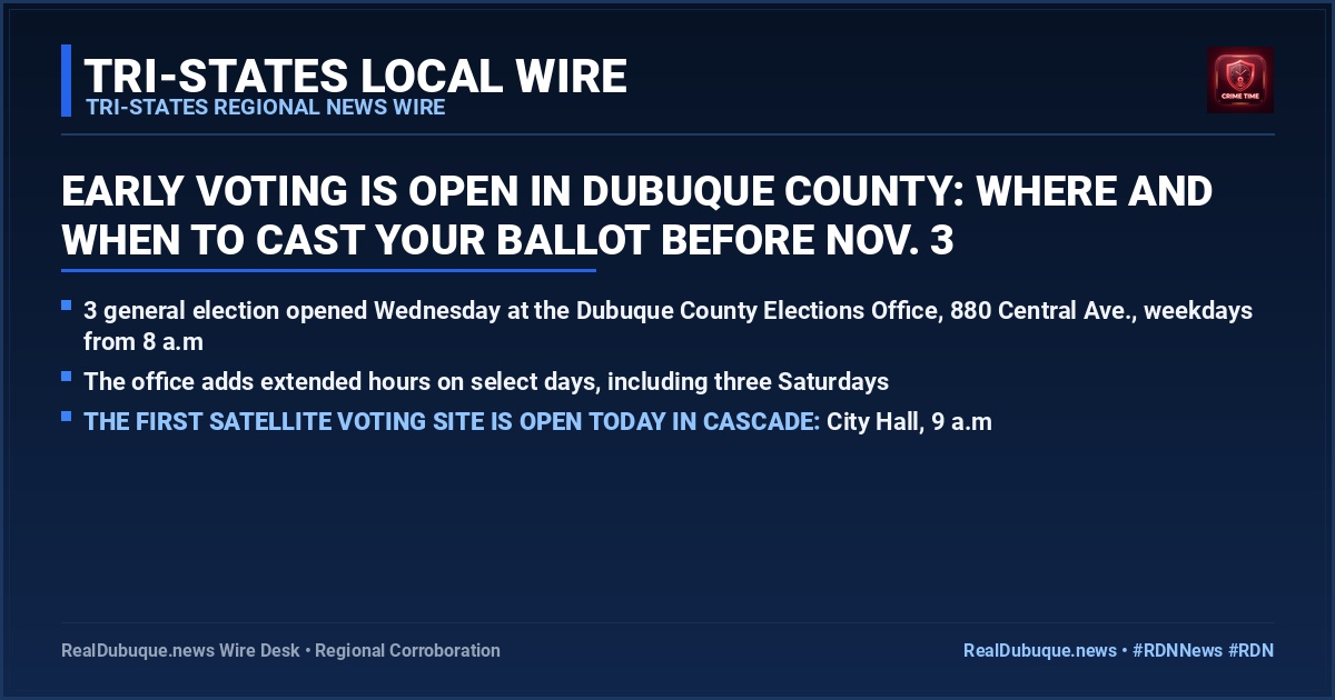Early voting is open in Dubuque County: where and when to cast your ballot before Nov. 3