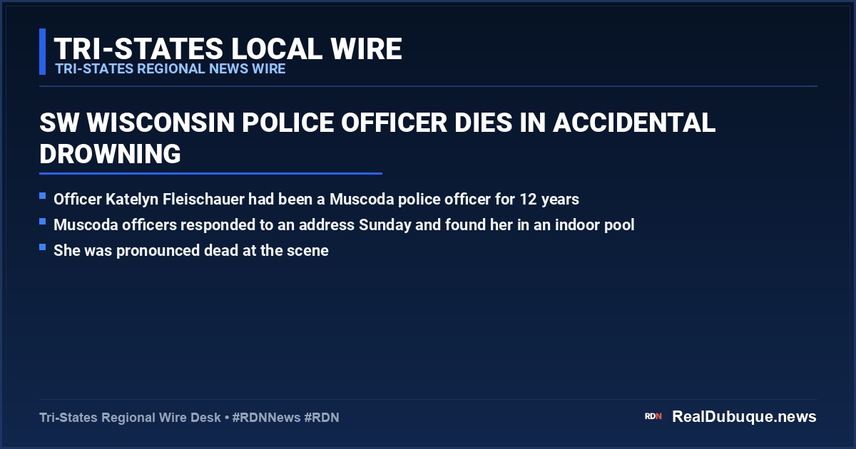 SW Wisconsin Police Officer Dies in Accidental Drowning