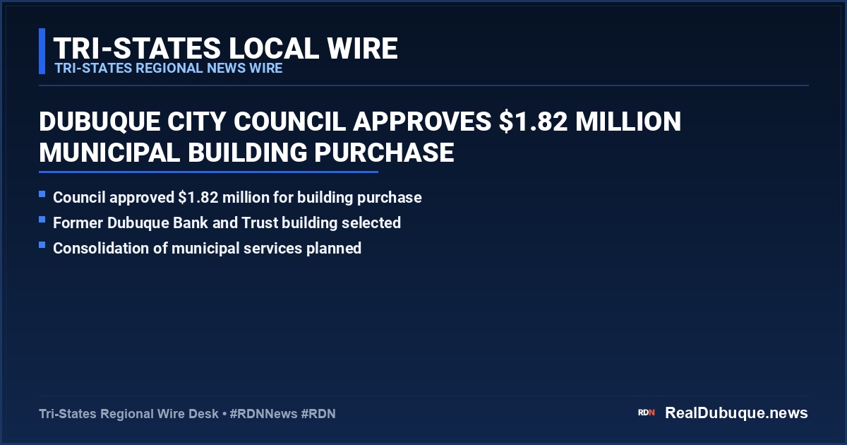 Dubuque City Council Approves $1.82 Million Municipal Building Purchase