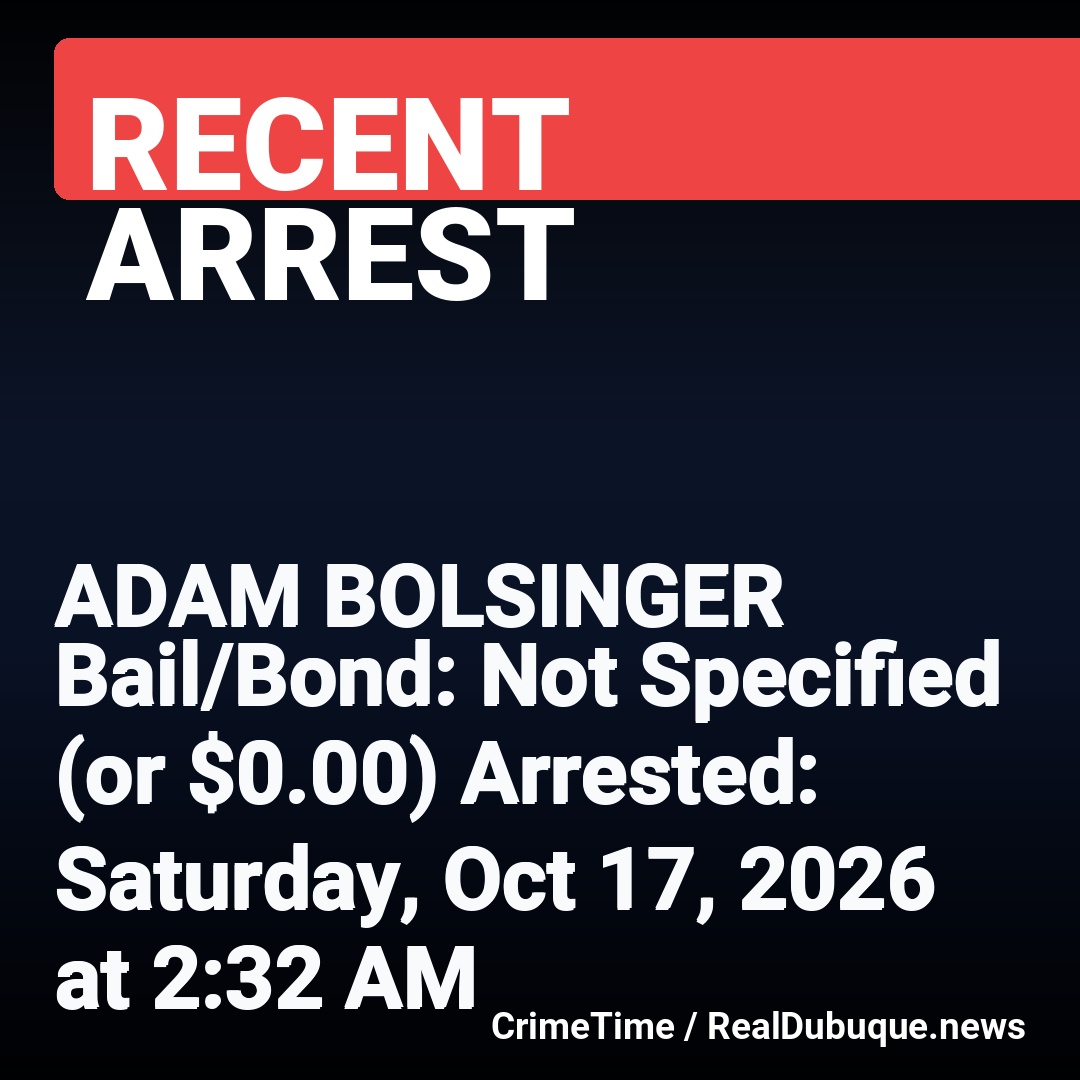 Arrest: ADAM BOLSINGER