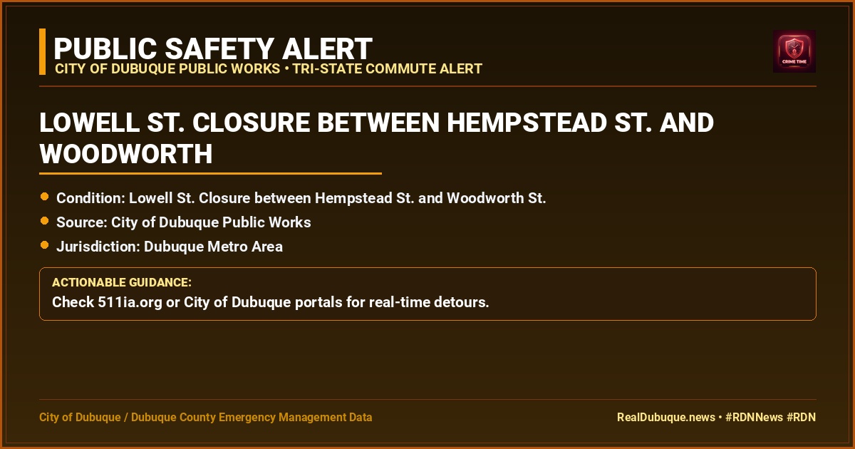 Lowell St. Closure between Hempstead St. and Woodworth St.
