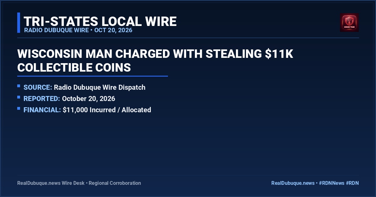 Wisconsin Man Charged With Stealing $11K Collectible Coins