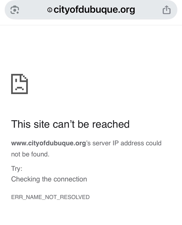 Website Disruption Affects City of Dubuque Services